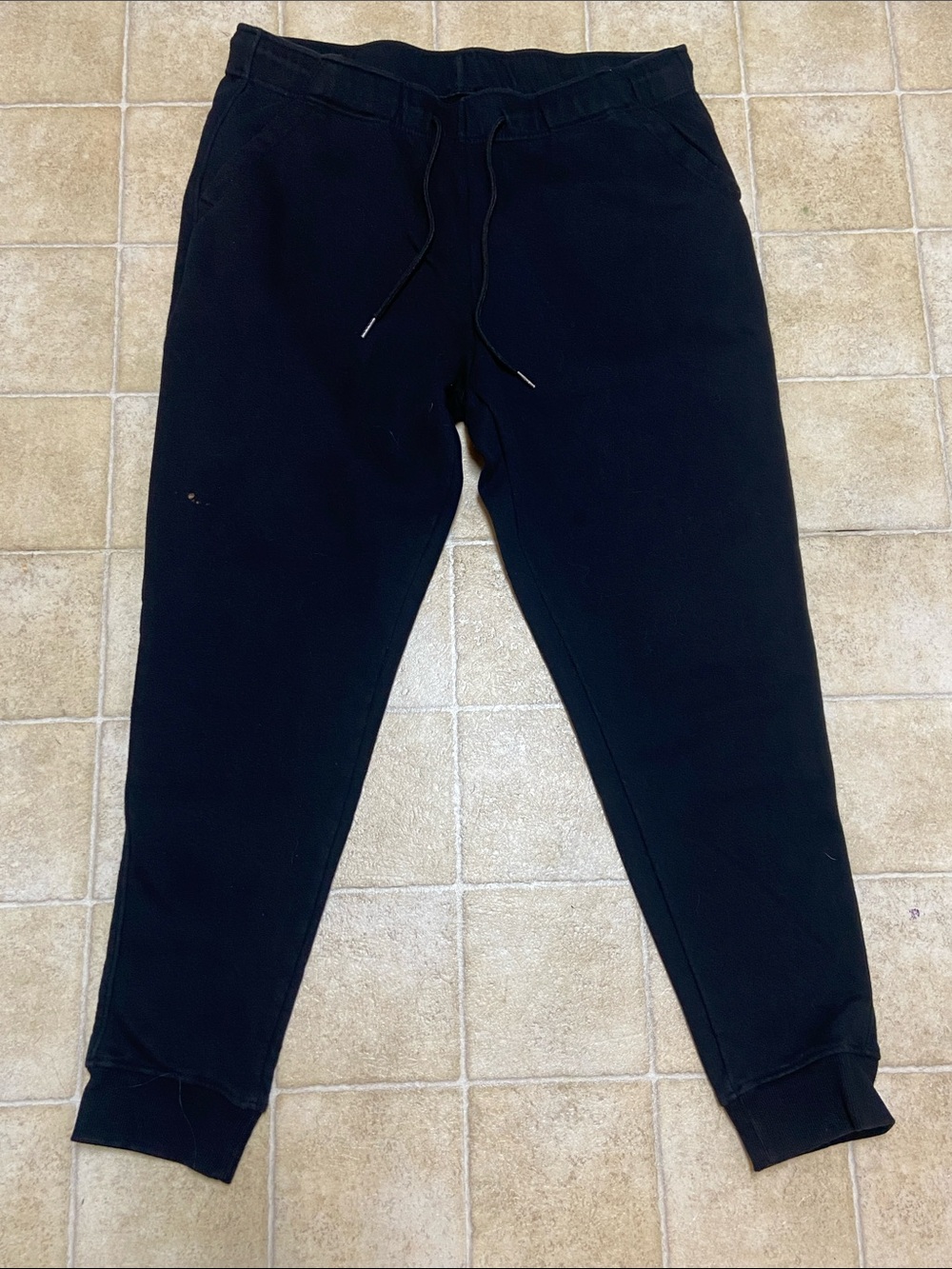 WinWin Black Men's Jogger Sweatpants with Drawstring Size XL Unisex
